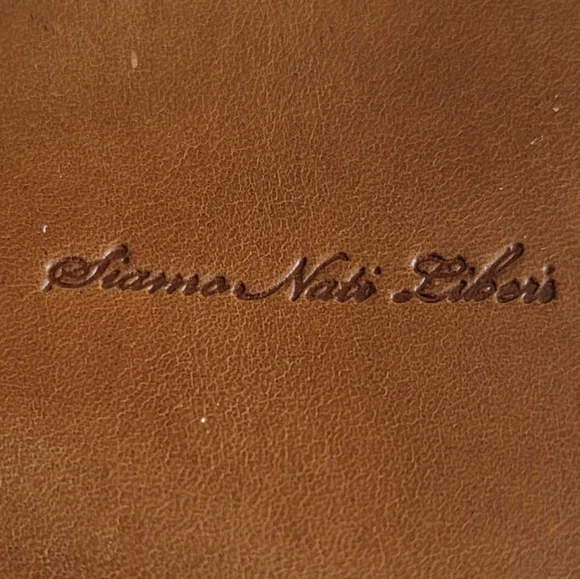 Italian Vintage Brown Leather Crossbody Mini Bag Minimalist We Were Born Free - Picture 11 of 15